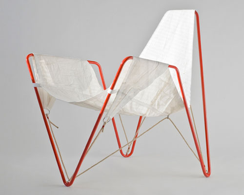 dvelas reusail project recycles discarded sails in trimmer chair