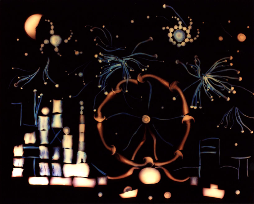 whimsically arranged mushrooms become fungi luminograms