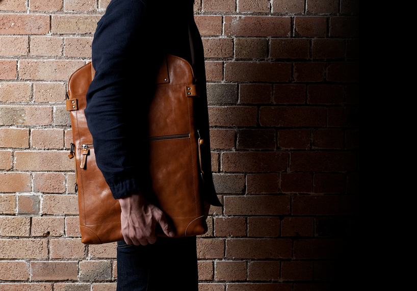 hard graft's modular 2unfold tanned leather laptop + tablet bag hard graft's modular 2unfold tanned leather laptop + tablet bag