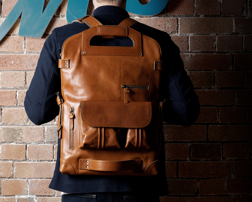 hard graft's modular 2unfold tanned leather laptop + tablet bag