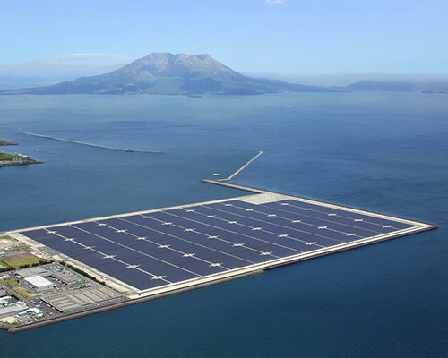 kyocera floats mega solar power plant in japan