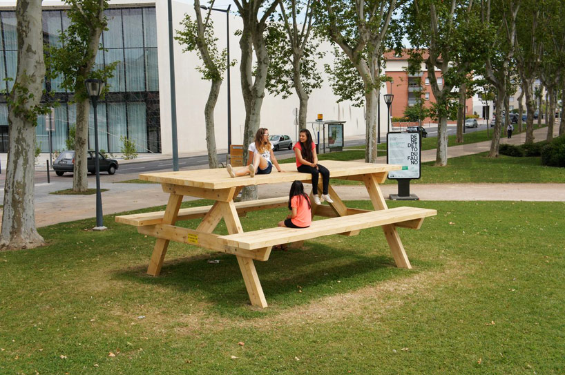 benedetto bufalino plays with the perception of a picnic table