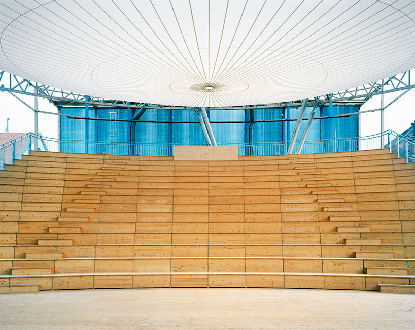 luna by alice studio hovers over an outdoor theater