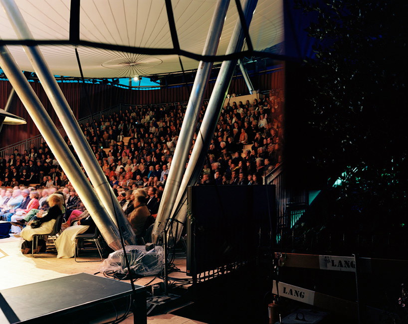 luna by alice studio hovers over an outdoor theater