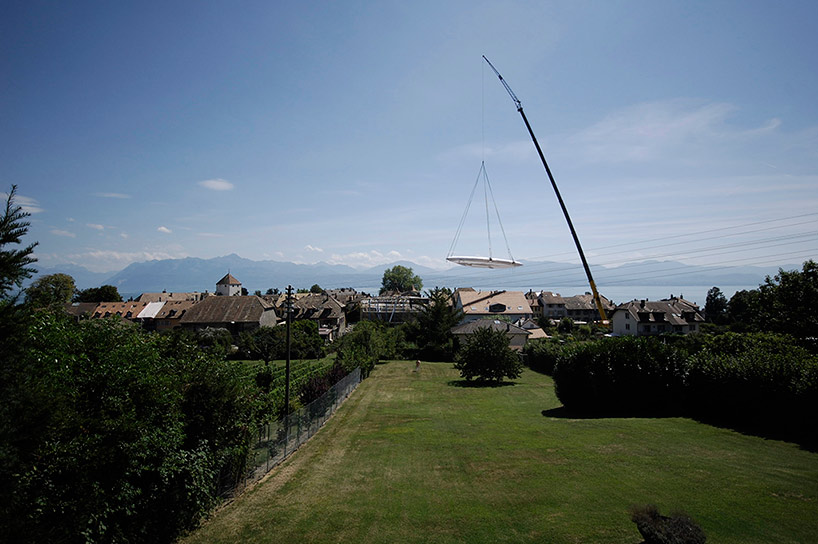 luna by alice studio hovers over an outdoor theater