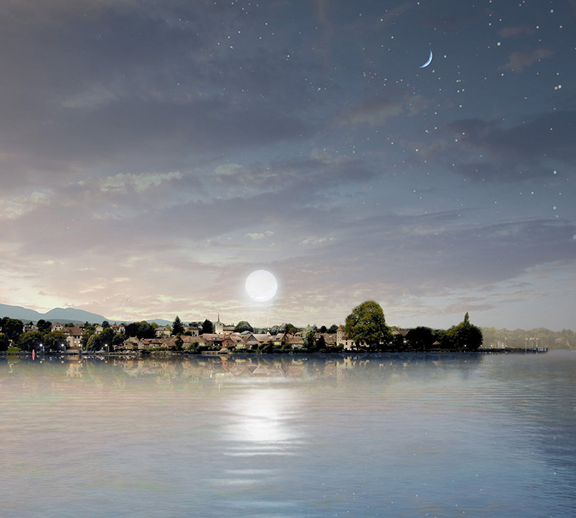 luna by alice studio hovers over an outdoor theater