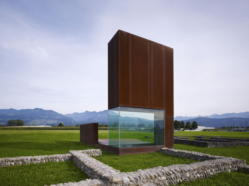 cor-ten steel roman villa constructed by marte marte architekten