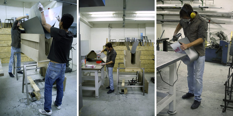 philipp kaefer molds no cardboard corrugated metal table