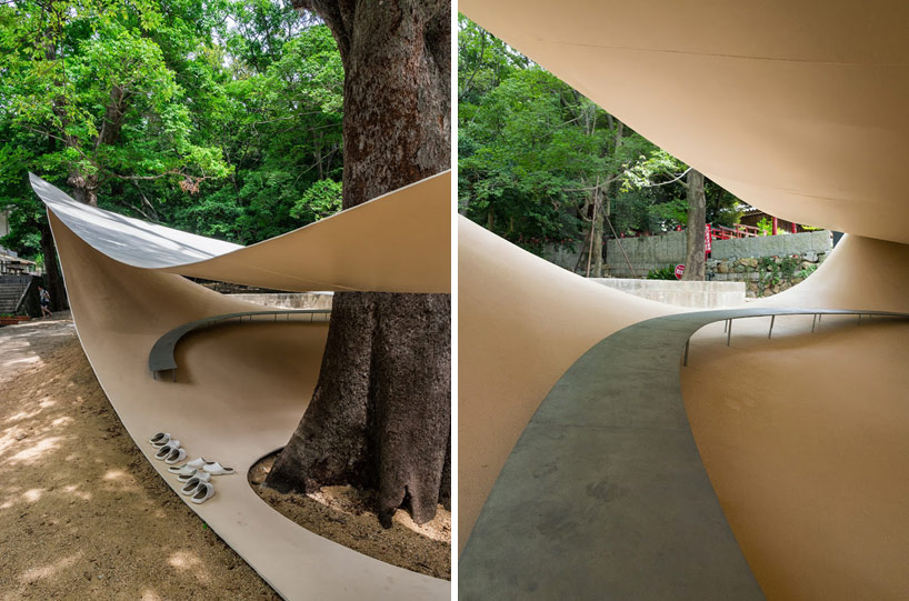 ryue nishizawa places fukita pavilion amongst the trees