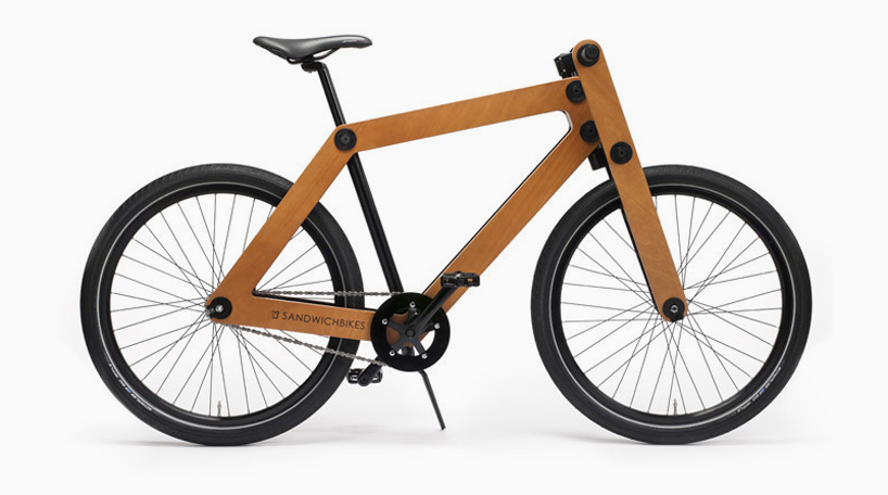 sandwichbike DIY flat-pack wooden bicycle by pedalfactory