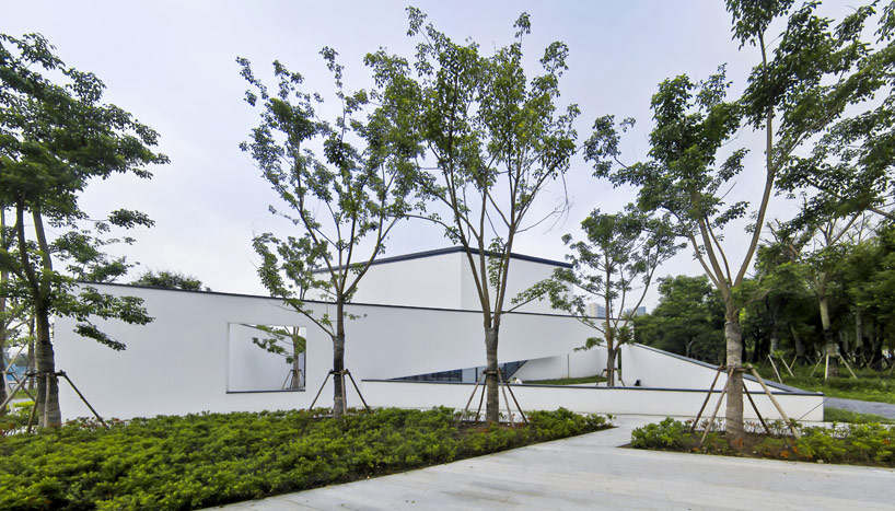 angled walls define scenic architecture's from east bookstore