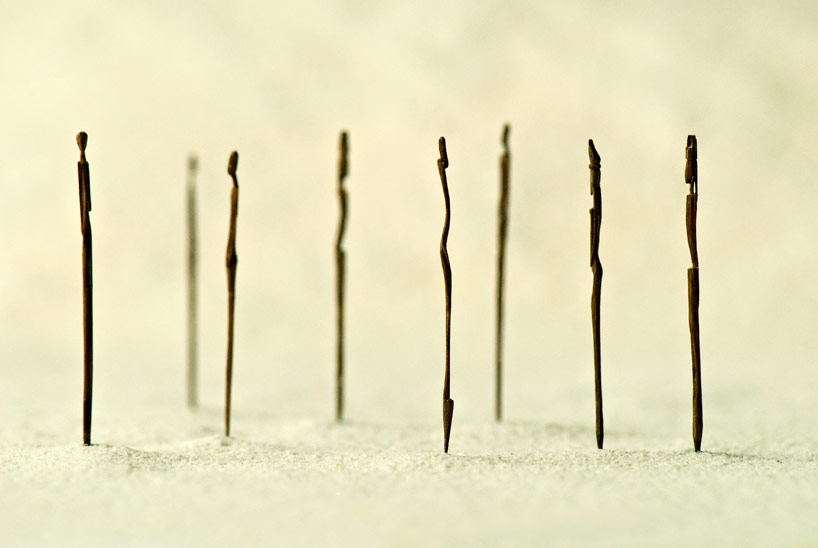 toni kanwa hand carves 1000 needle-sized wooden sculptures 