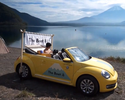 volkswagen japan transforms beetle into open-air jacuzzi