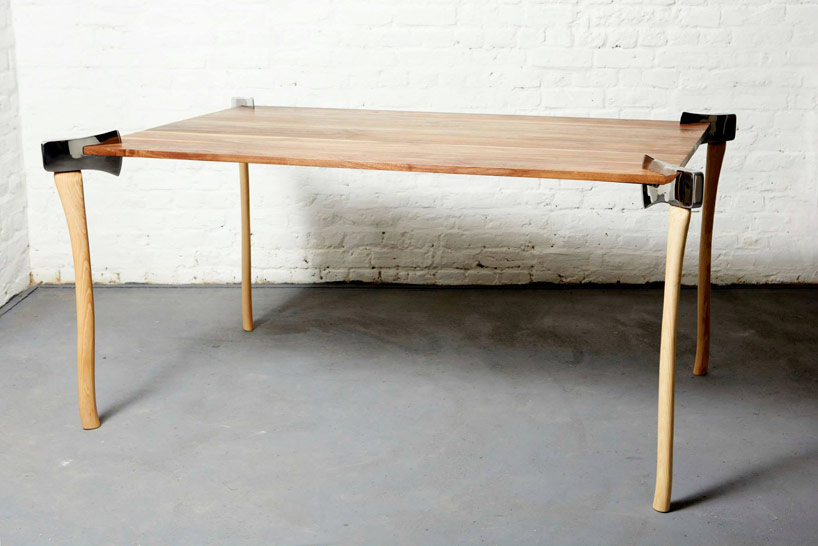 temporary often Turn down duffy london's woodsman axe table chops through the surface
