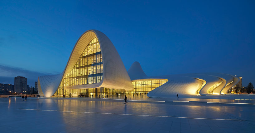 new images of heydar aliyev center by zaha hadid