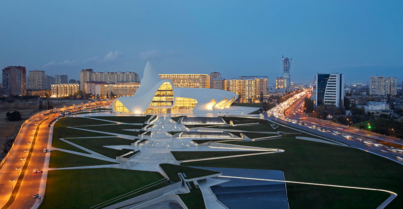 new images of heydar aliyev center by zaha hadid