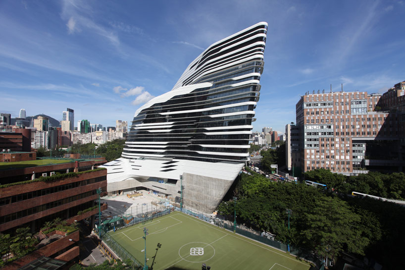 jockey club innovation tower by zaha hadid at hong kong polyU