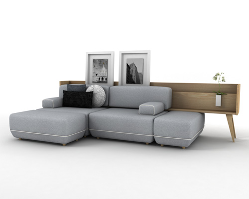 vitale designs reconfigurable two BE sofa for KOO international 