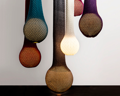 knitted lighting fixtures made from 3D patterned textiles 