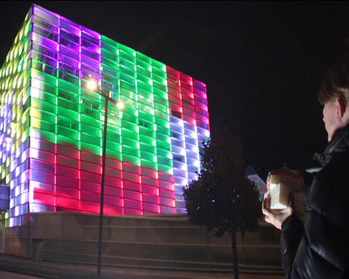 puzzle facade turns architecture into a playable rubik's cube
