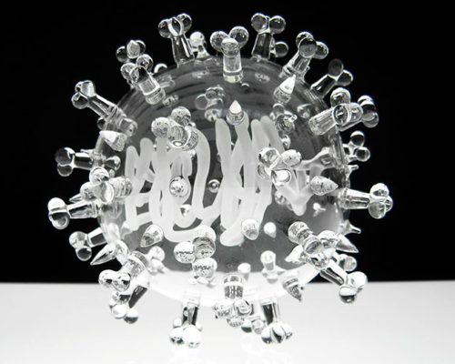 delicate glass sculptures of deadly viruses by luke jerram