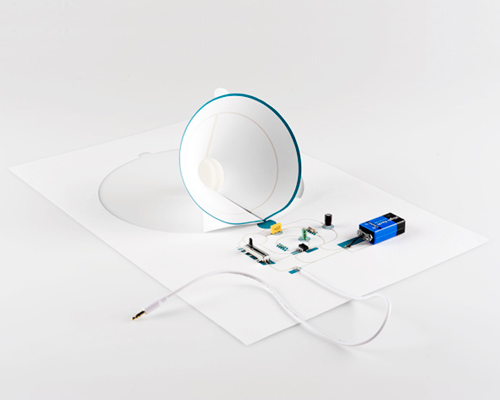 conductive electronic paper speakers by coralie gourguechon