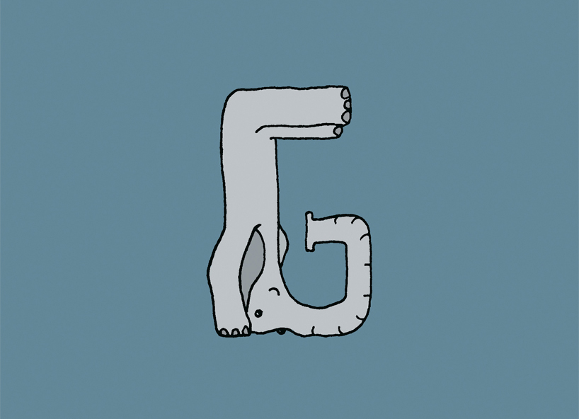 mirko humbert draws elephant alphabet in elefont typography
