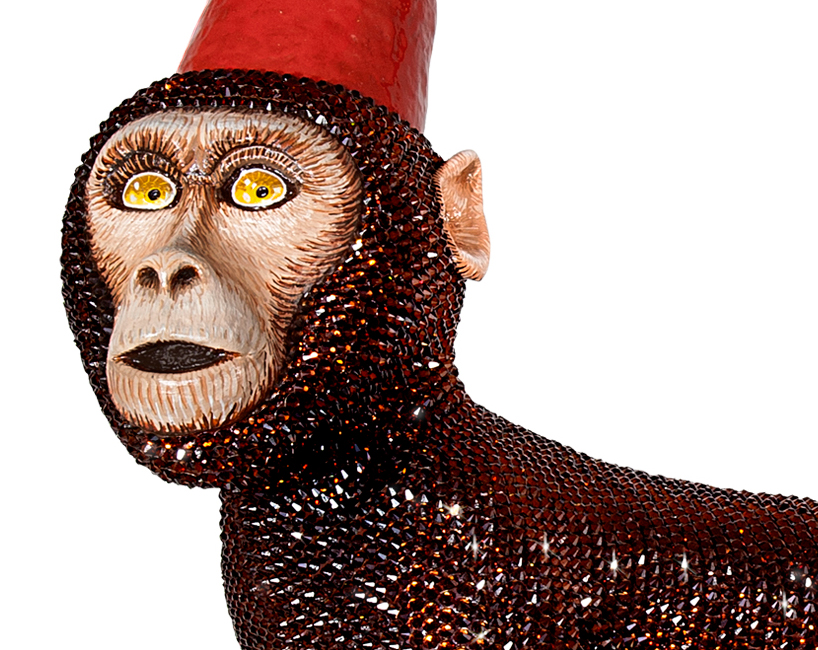 crystal covered monkey business by studio job at design miami