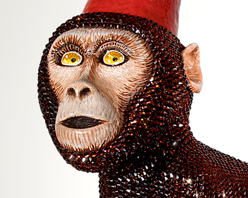 crystal covered monkey business by studio job at design miami
