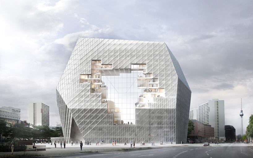 ole scheeren proposes collaborative cloud for axel springer HQ