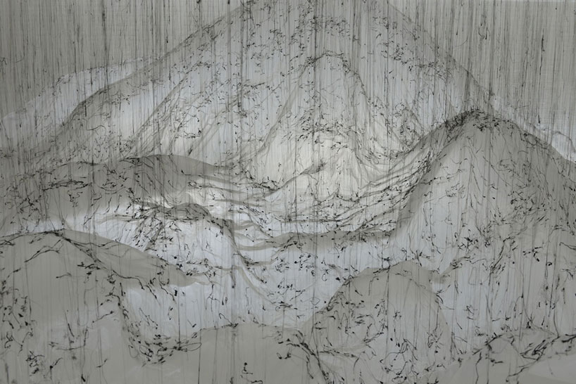 yasuaki onishi floats reverse of volume with dripping hot glue