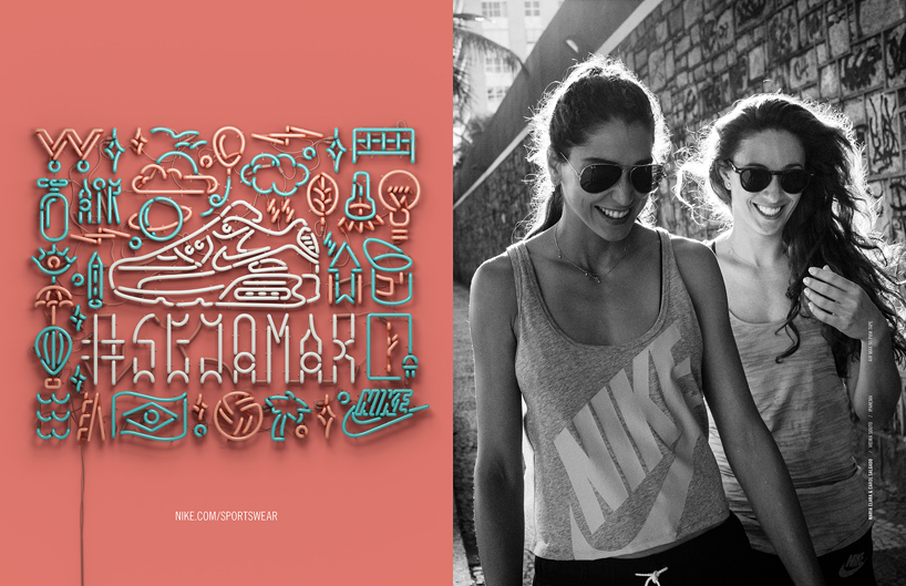  rizon parein's neon light installation for NIKE sejamax campaign