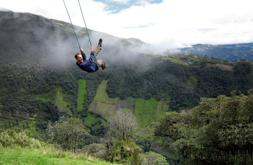 swing at the end of the world soars over tungurahua volcano