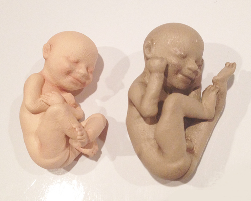 custom life-size 3D printed dolls of un-born baby fetuses