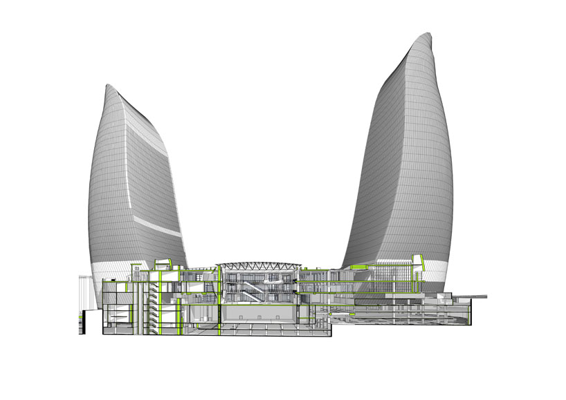 HOK baku flame towers designboom