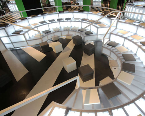 concentric amphitheater by OMA for selfridges beauty campaign