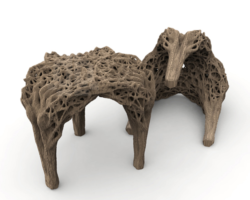 daniel widrig 3D prints chair using plaster, sugar + sake