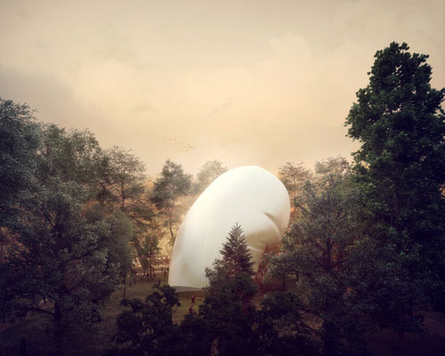 deflating pavilion proposal for museum garden in london