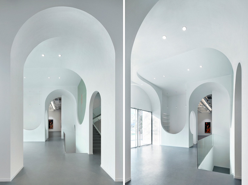 penda carves arched forms into hongkun art gallery beijing