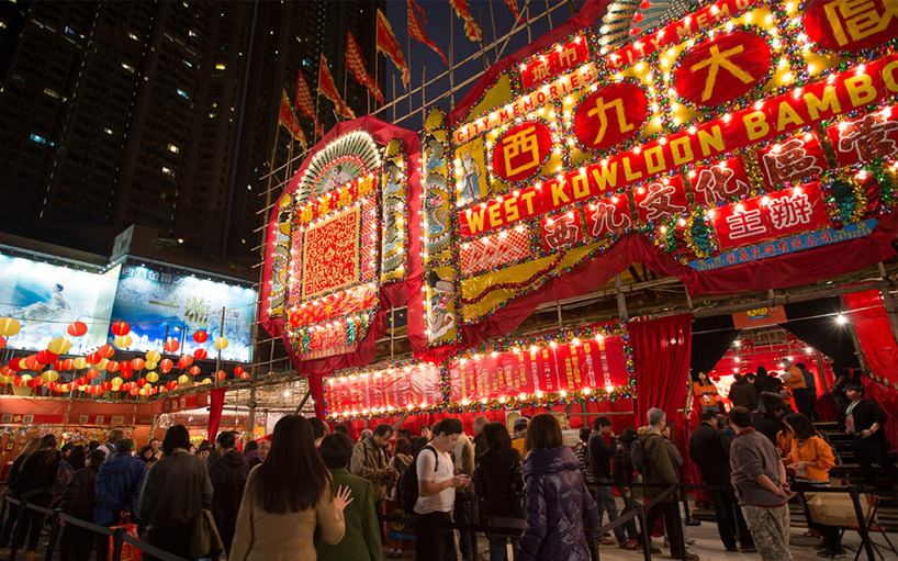 west kowloon cultural district unveils pop-up bamboo theatre