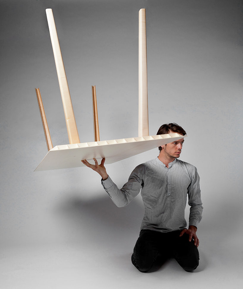 ruben beckers designs the world's lightest wooden table