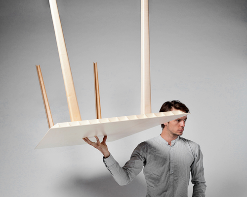 ruben beckers designs the world's lightest wooden table