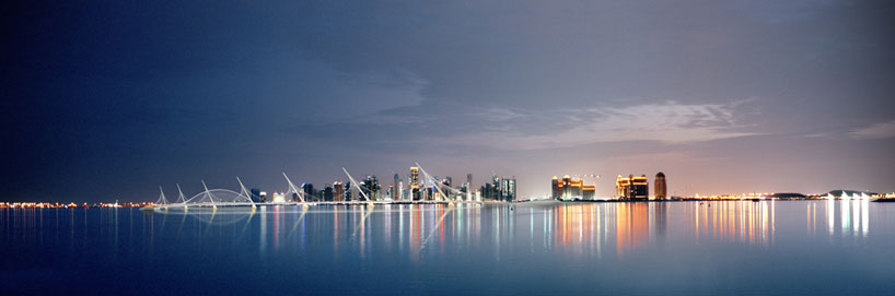 doha sharq crossing santiago calatrava construction quatar designboom 