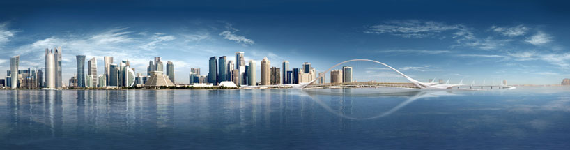 doha sharq crossing santiago calatrava construction quatar designboom 