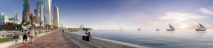 doha sharq crossing santiago calatrava construction quatar designboom 