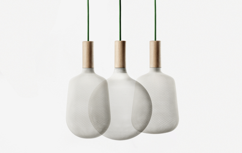 3D printed polyamide lighting pendants and table lamps by alessandro zambelli for .exnovo