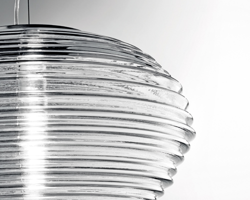 venetian glass lamp by marco acerbis studio mimics refraction and reflection