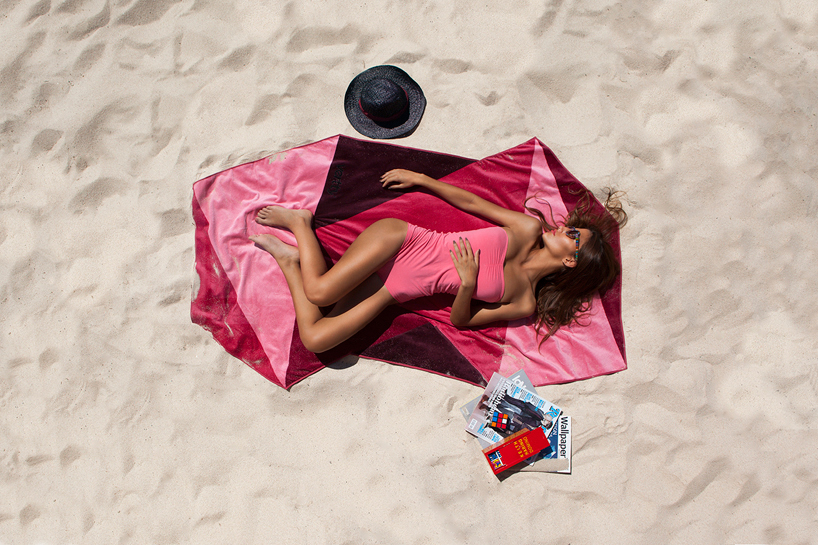 vertty reinvents beach towels with triangle shape in australia
