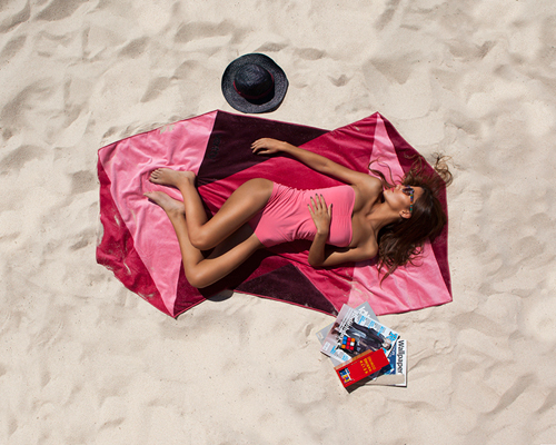 vertty reinvents beach towels with triangle shape in australia
