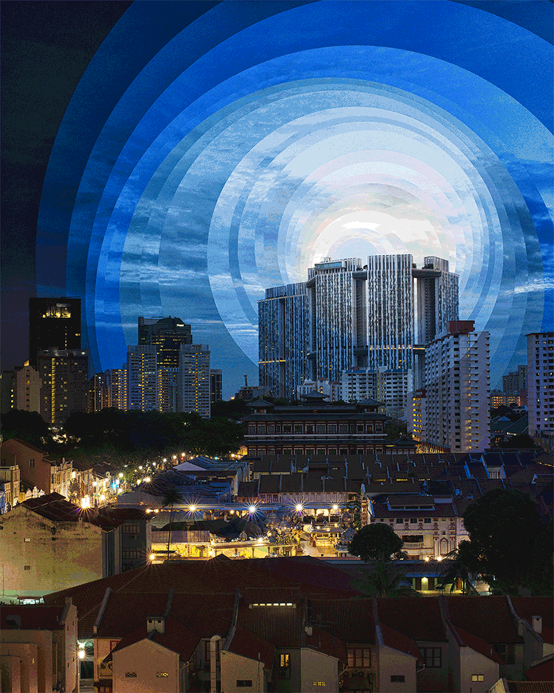 fong qi wei compresses dawn to dusk into animated time tunnels